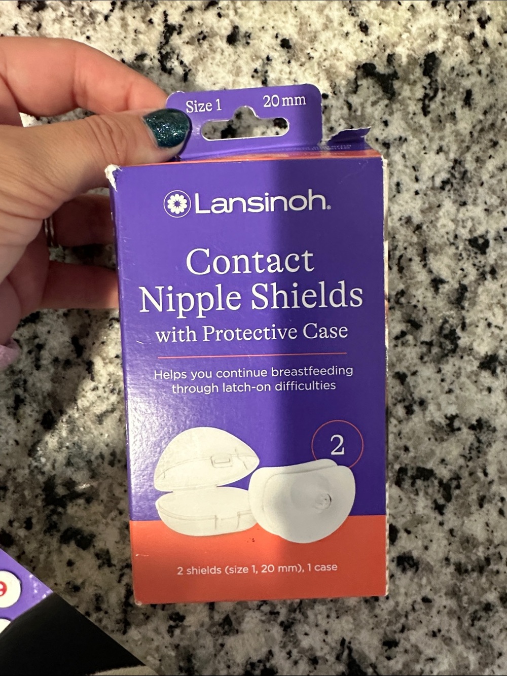 Lansinoh Contact Nipple Shields with Protective Case  for latch on difficulties